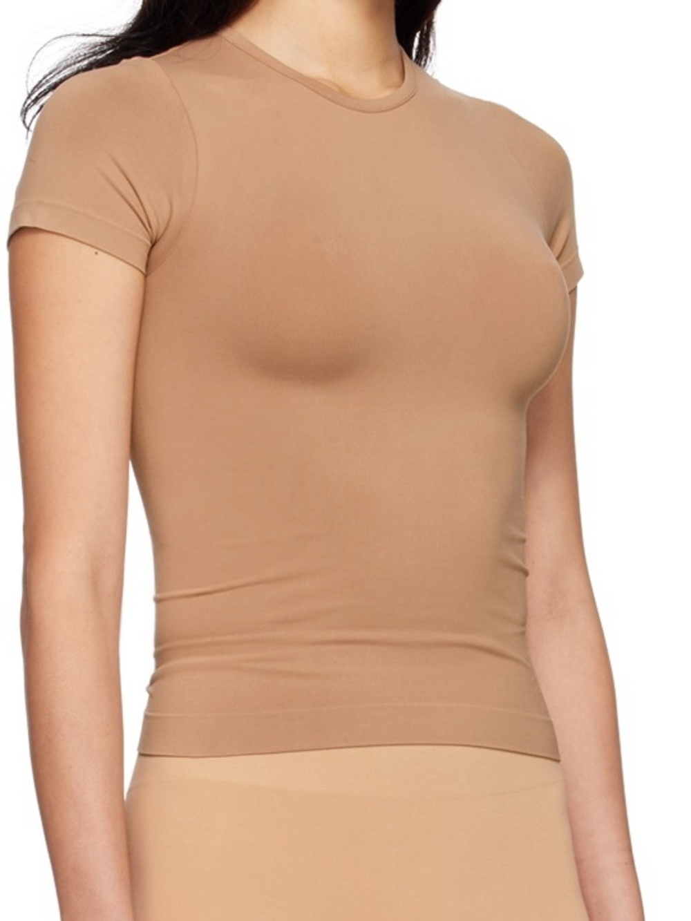 SKIMS Short Sleeve Crewneck T-Shirt in Nude Tan